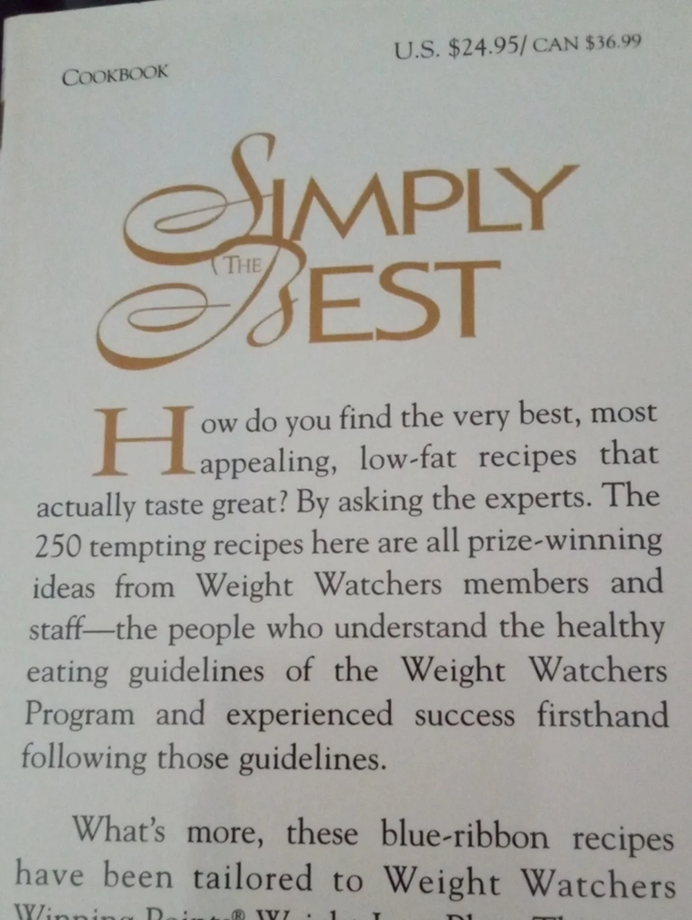 Cookbook Simply the Best by Weight Watchers